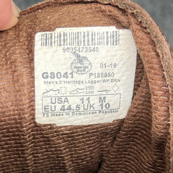 Georgia Boot Lace To Toe Waterproof Work Boots Men's 11 Brown Leather Soft Toe - Picture 16 of 16